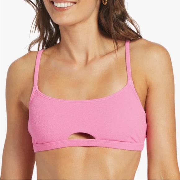 Roxy Hawaiian Heat Bralette Bikini Top in Shocking Pink SZ M NWT - Picture 1 of 5